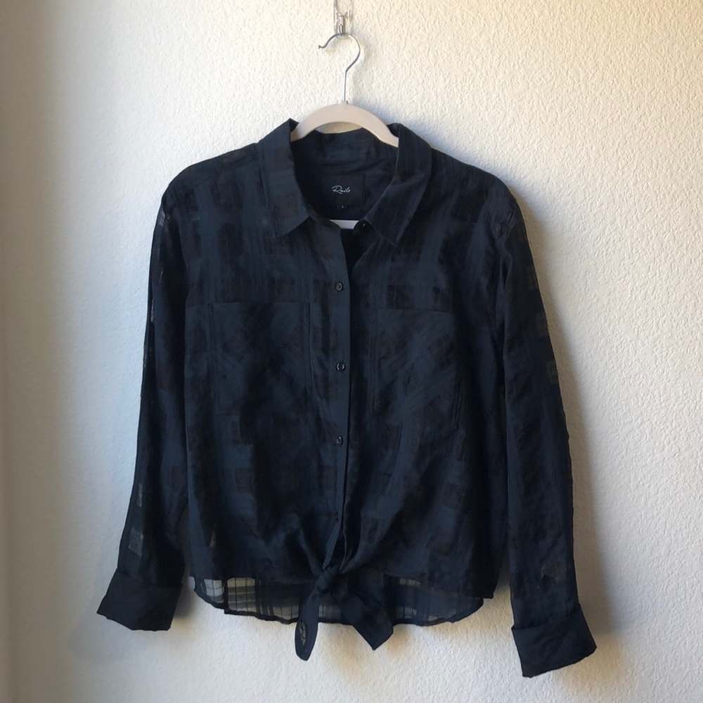 Rails Kelsey woven tie front shirt